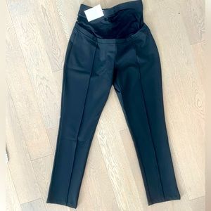 Seraphine Slim Leg Black Maternity Pants – Over Bump